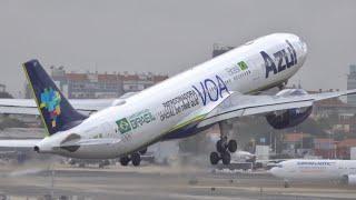 Plane Spotting at Lisbon Airport - Landings and Takeoffs in 4K