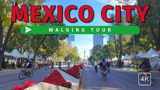 4K CDMX Walking Tour | Reforma Avenue | Zona Rosa | Mexico City with Captions