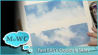 Try These 2 Simple Tricks for Easy Watercolor Clouds!