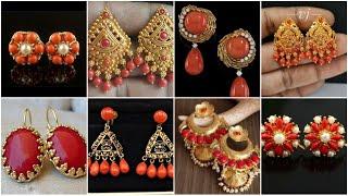 Gold Earrings Designs!! Latest New Hallmark Gold Coral Earrings designs 2022!!