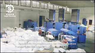 automatic production line for cushion and pillow with 3 filling machine