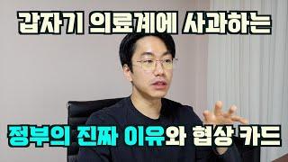 갑자기 정부가 의료개혁 사과하고 원점논의하자는 이유와 속내