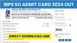 How To Download IBPS SO Pre Admit Card 2024 ? | IBPS SO Admit card