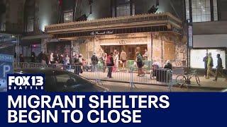 US cities begin closing migrant shelters | FOX 13 Seattle