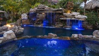 Lucas Lagoons - Siesta Key Rock Waterfall Pool with Grotto, Spa and Stream