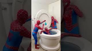 My SPIDER-MAN Boyfriends Balloon PRANKED Me in Giant Toilet #shorts