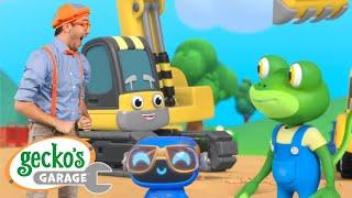 Digger Song｜ft. @Blippi｜Gecko's Garage｜Sing & Dance｜Trucks For Kids