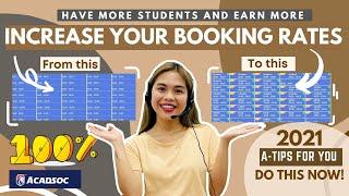 REALTALK TIPS to INCREASE your booking rates┃ACADSOC 2021