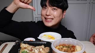 짜글이 우삼겹 된장찌개와 고기튀김 먹방!!! ASMR Korean soybean paste stew meat fried food mukbang eatingshow