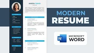 How to Create Resume in MS Word | Modern Resume Template | How to Make CV