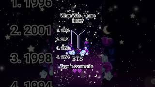 When was J-hope born? | BTS quiz | Divya's wonder world