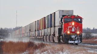 CN 2954 Leads a Fast Intermodal Train East On the CN Edson Subdivision!