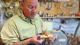 Woodturning a wooden car using my carbide chisels.