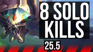 SKARNER vs GWEN (TOP) | 8 solo kills, Godlike, 600+ games, 13/5/12, 35k DMG | EUNE Master | 25.5