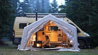 WINTER GARDEN AND STOVE CARAVAN: HOME COMFORT CAMPING