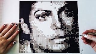 Amazing Handmade Pixel Art – Michael Jackson Portrait