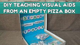 DIY Transform Pizza Box to Visual Aids for Teaching Kids | Educational Toys