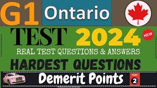 G1 test Ontario 2024 | G1 Practice Test Ontario 2024 | G1 Driving Test - All 2024 Exam Questions