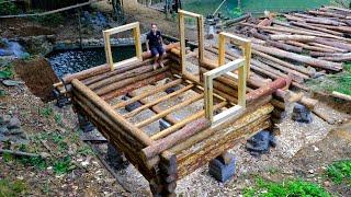 Building A Log Cabin (New House - Ep4) Stacking Log Walls