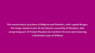 what is the meaning of West Flanders.