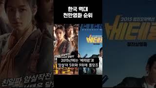 대한민국 국민이라면 한번쯤 봤을 한국 영화 TOP 10, 천만관객