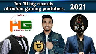 Top 10 big records of  indian gaming youtubers,ft total gaming, techno gamerz