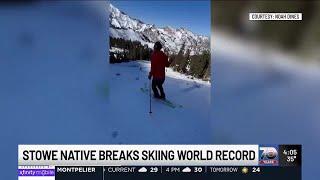 Stowe native breaks world record for vertical feet climbed on skis