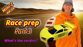 Kyosho Mini-Z MR-04 RC car race prep and review (part 3)