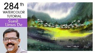 9 Minute Watercolor Landscape Tutorial |Easy Painting Dreamy Watercolor Landscapes: Paint with Light