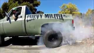 Lifted Chevy Driveway Burnout aka “The Green Goblin”