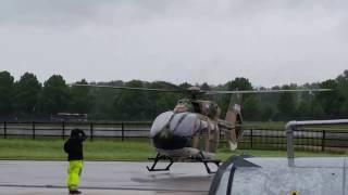 Landing H145 Royal Thai Navy at Ingolstadt-Manching  ETSI on a rainy day