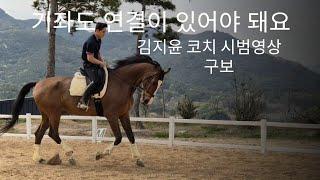 [DK Horse] 기좌도 연결이 있어야돼요 | 구보 | 김지윤 코치 시범영상 | 포항 엘포리승마클럽 | 승마 기승일기 | Horse Riding