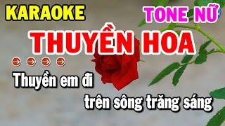 Karaoke Thuyền Hoa Tone Nữ Nhạc Sống Cha Cha Hay Nhất 2025 | Kho Nhạc Karaoke