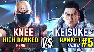 T8  KNEE (Feng) vs KEISUKE (#5 Ranked Kazuya)  Tekken 8 High Level Gameplay