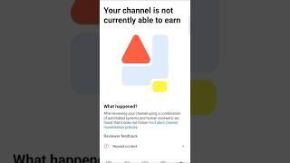 Your Channel Is Not Currently Able To Earn #shorts #channel