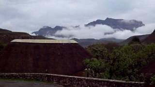 Drakensberg Mountains - view over the cabins of Giant's Castle