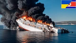 5 MINUTES AGO! Ukrainian F-16 SINKS Russian Cruise Ship CARRYING 1000 North Korean Soldiers!