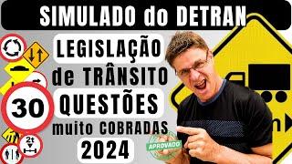 EXAME do DETRAN 2024. SIMULADO da PROVA de LEGISLAÇÃO do DETRAN 2024. PERGUNTAS do TESTE TEÓRICO.