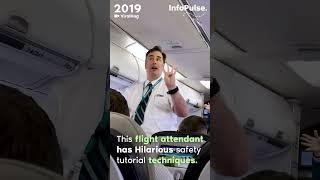 Most Funny Flight Attendant Ever #InfoPulse #viralvideo #funny