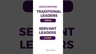 Agile Method - Traditional Leader vs Servant Leader #timemanagement #leadershipskills #managingteams