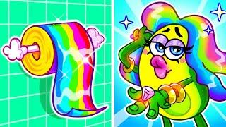 Rainbow Hair Transformation  | Funny Girl Problems & Hacks by Avocado Family