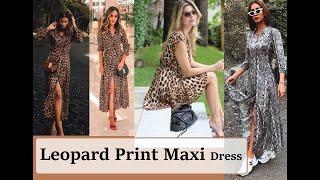 Leopard print dress | Animal print dress |  Leopard print long maxi dress outfits