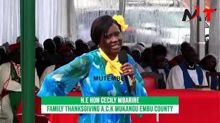 Gov Cecily Mbarire's 11 minute lecture to Embu residents for heckling Ruto in Manyatta yesterday