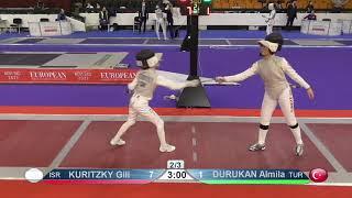 2022 939 T16 07 F F Individual Cadets NoviSad SRB ZCH RED DURUKAN TUR vs KURITZKY ISR