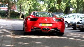 Lovely Red Ferrari 458 Italia drives away at IVA Driebergen