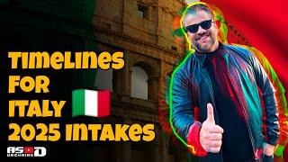 Timelines for 2025 intakes for Italy Student Visa.