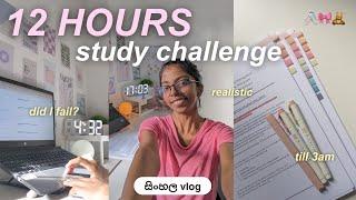 12 HOURS STUDY MARATHON  දවසකට පැය 12ක් පාඩම් කරමුද?   #studyvlog #sinhala #aesthetic #vlog