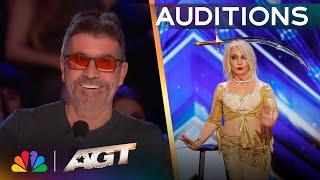 70-Year-Old Sandy Larson Gets Simon Cowell's Stamp Of Approval! | Auditions | AGT 2025