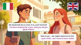 Learn Italian with beginner Dialogues – English and Italian Subtitles