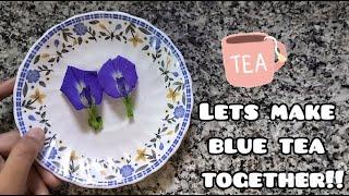 Make blue tea with me!!! blue tea recipe video by Manya's Random Adventures.